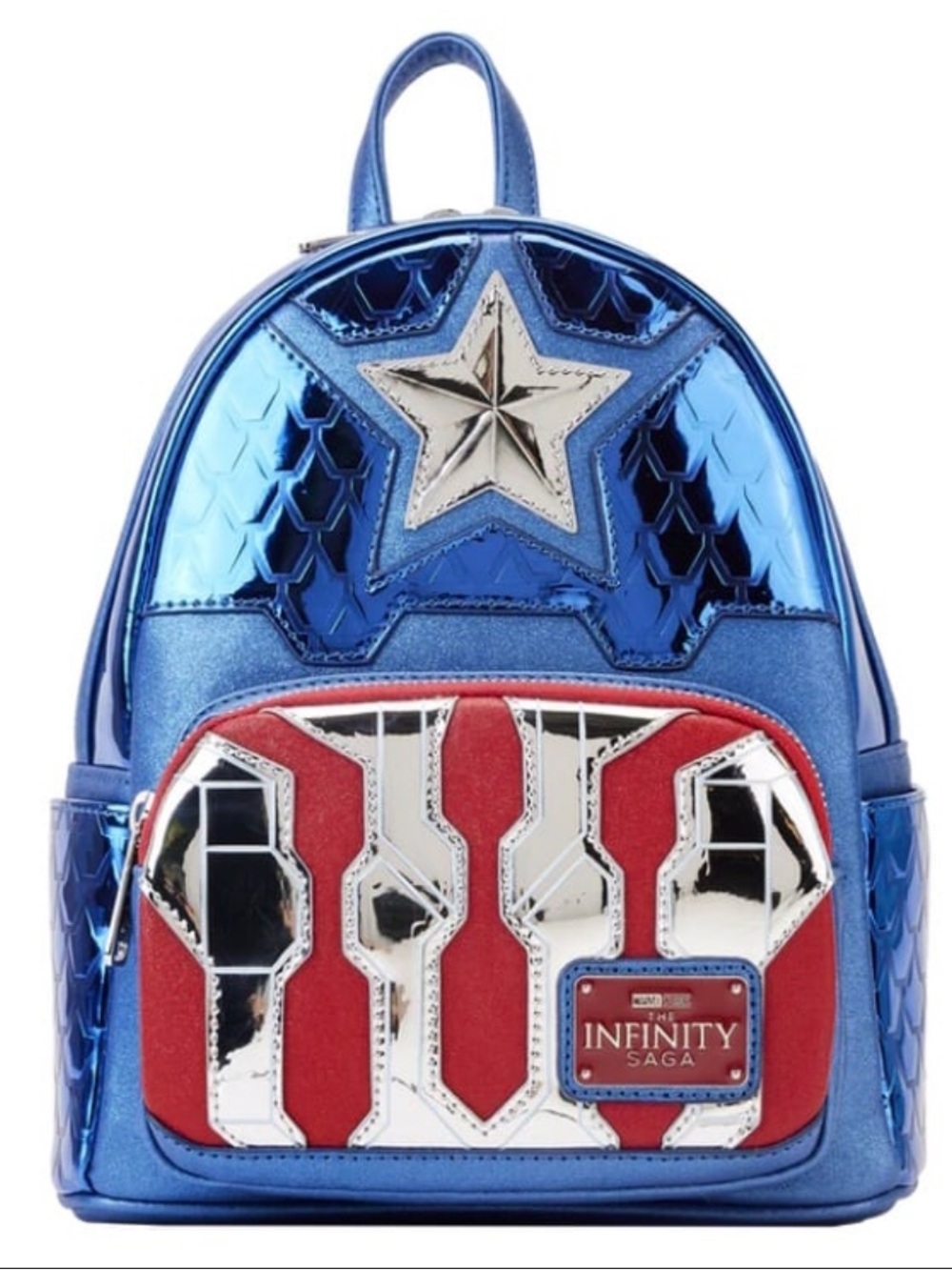 Disney Marvel Loungefly Metallic Captain America Mini Backpack